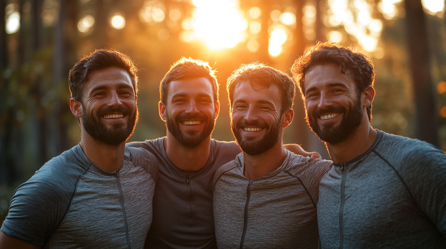 Впевнений чоловік середнього віку займається спортом